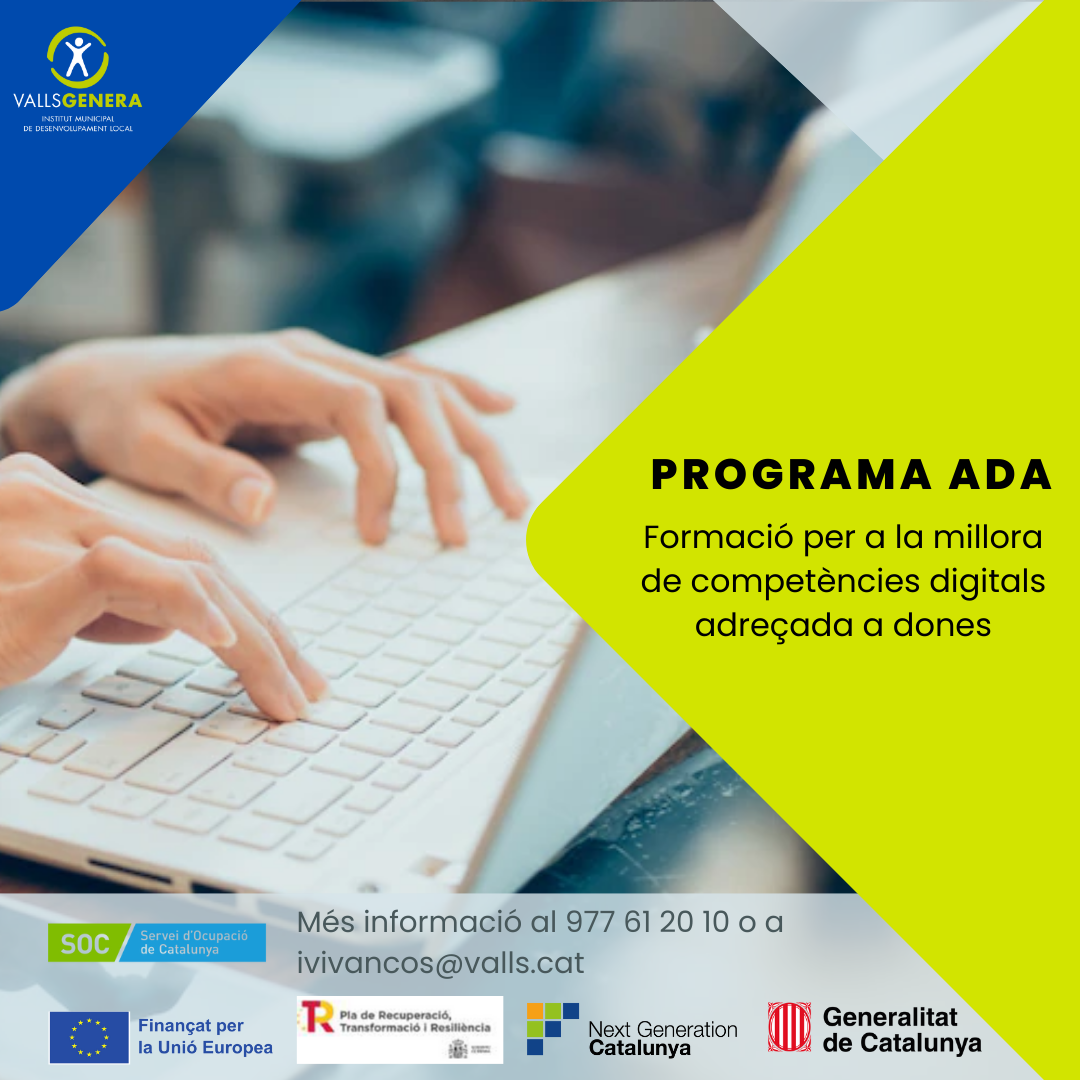 El Programa ADA comença la inscripció per a la formació en competències digitals
